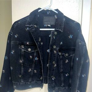 American eagle embroidered denim jacket